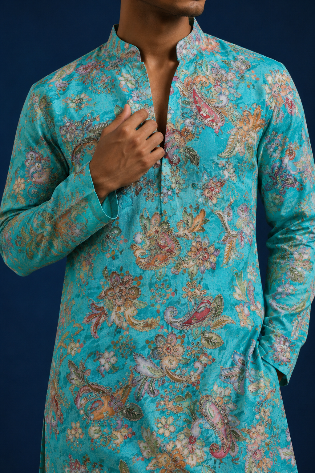 Neelkamal Sky Blue Short Kurta Set