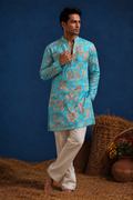 Neelkamal Sky Blue Short Kurta Set