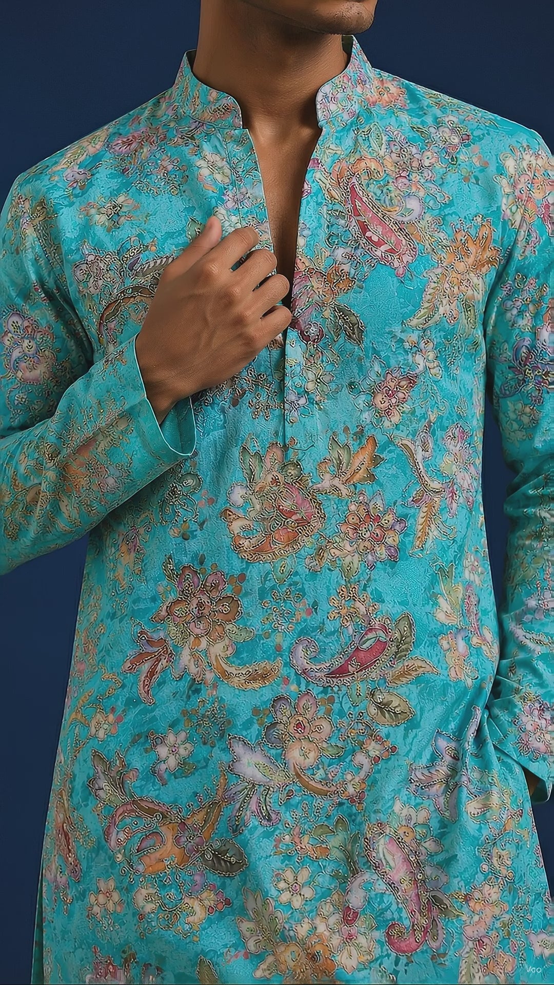Neelkamal Sky Blue Short Kurta Set
